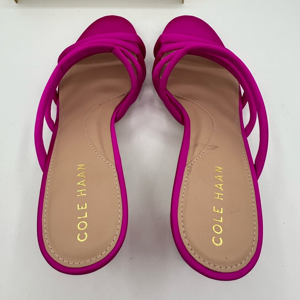 COLE HAAN Barbie Pink Satin Adella Sandal Heels | Size 8.5 - Picture 10 of 16